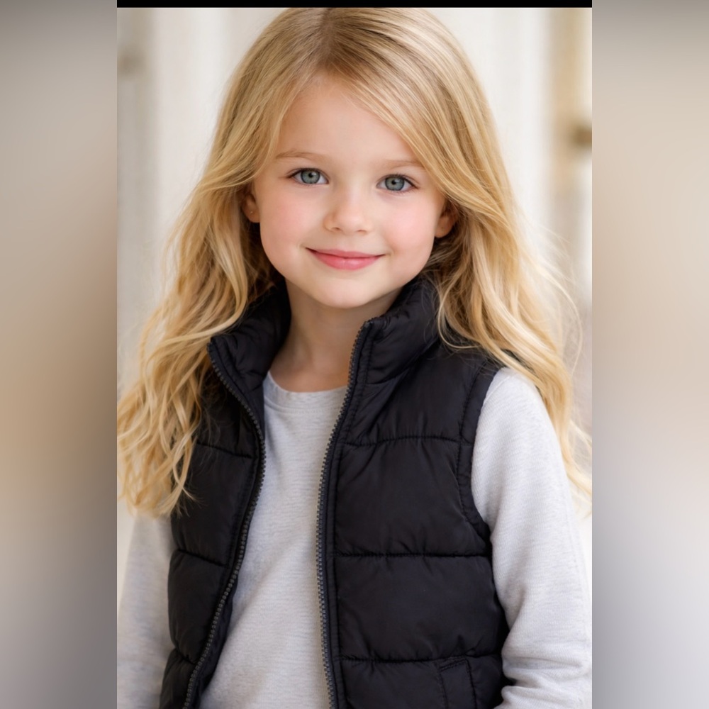 Stylish Black Kids Puffer Vest ptp 17”